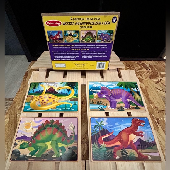 Melissa & Doug 4-twelve piece wooden puzzles in a box - Picture 3 of 6
